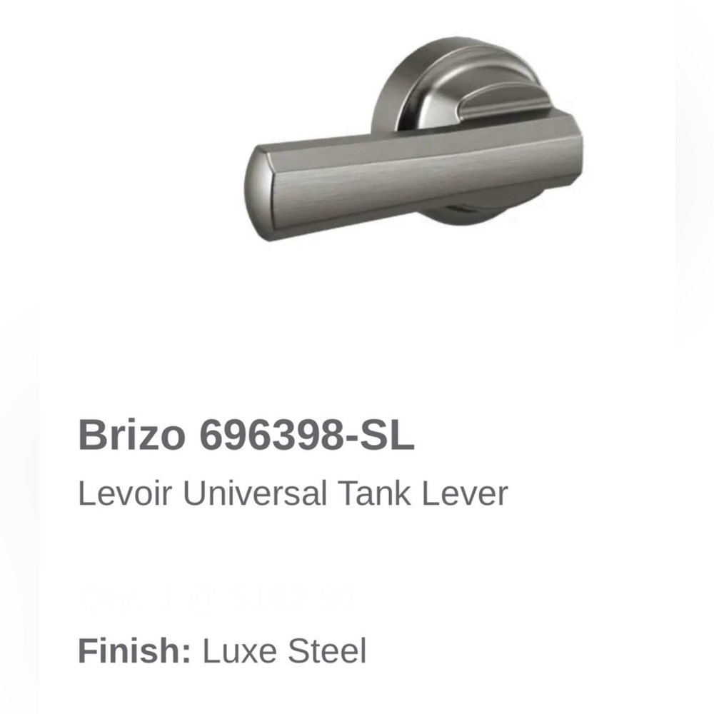 BRIZO 696398-SL LEVOIR Universal Flush Toilet Lever NIB Metal Handle LUXE STEEL